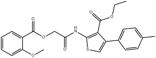ethyl 2-({[(2-methoxybenzoyl)oxy]acetyl}amino)-4-(4-methylphenyl)-3-thiophenecarboxylate Structural