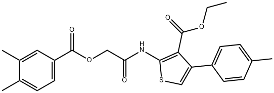ethyl 2-(2-((3,4-dimethylbenzoyl)oxy)acetamido)-4-(p-tolyl)thiophene-3-carboxylate Structural