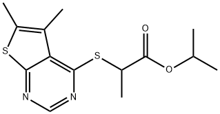 isopropyl 2-((5,6-dimethylthieno[2,3-d]pyrimidin-4-yl)thio)propanoate Structural