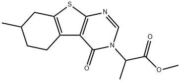 methyl 2-(7-methyl-4-oxo-5,6,7,8-tetrahydro[1]benzothieno[2,3-d]pyrimidin-3(4H)-yl)propanoate Structural