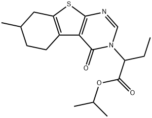 isopropyl 2-(7-methyl-4-oxo-5,6,7,8-tetrahydrobenzo[4,5]thieno[2,3-d]pyrimidin-3(4H)-yl)butanoate Structural