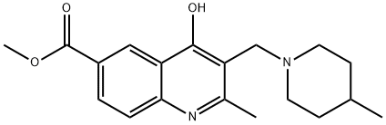 methyl 2-methyl-3-((4-methylpiperidin-1-yl)methyl)-4-oxo-1,4-dihydroquinoline-6-carboxylate Structural