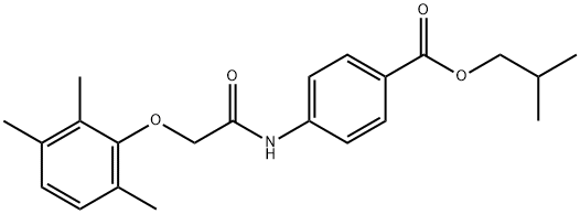 isobutyl 4-(2-(2,3,6-trimethylphenoxy)acetamido)benzoate Structural