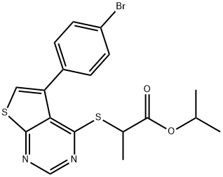 isopropyl 2-((5-(4-bromophenyl)thieno[2,3-d]pyrimidin-4-yl)thio)propanoate Structural
