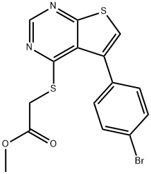 methyl 2-((5-(4-bromophenyl)thieno[2,3-d]pyrimidin-4-yl)thio)acetate Structural