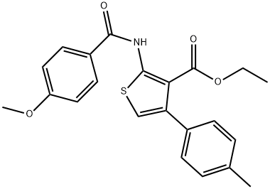 ethyl 2-(4-methoxybenzamido)-4-(p-tolyl)thiophene-3-carboxylate Structural