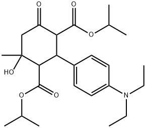 diisopropyl 2-[4-(diethylamino)phenyl]-4-hydroxy-4-methyl-6-oxo-1,3-cyclohexanedicarboxylate Structural