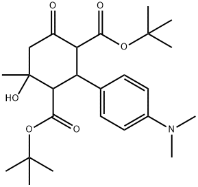 di(tert-butyl) 2-[4-(dimethylamino)phenyl]-4-hydroxy-4-methyl-6-oxo-1,3-cyclohexanedicarboxylate Structural