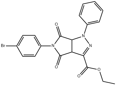 ethyl 5-(4-bromophenyl)-4,6-dioxo-1-phenyl-1,3a,4,5,6,6a-hexahydropyrrolo[3,4-c]pyrazole-3-carboxylate Structural