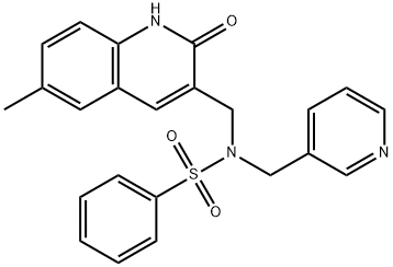 N-[(6-methyl-2-oxo-1,2-dihydro-3-quinolinyl)methyl]-N-(3-pyridinylmethyl)benzenesulfonamide Structural