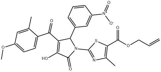 allyl 2-(3-hydroxy-4-(4-methoxy-2-methylbenzoyl)-5-(3-nitrophenyl)-2-oxo-2,5-dihydro-1H-pyrrol-1-yl)-4-methylthiazole-5-carboxylate Structural