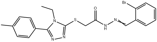 N'-[(Z)-(2-bromophenyl)methylidene]-2-{[4-ethyl-5-(4-methylphenyl)-4H-1,2,4-triazol-3-yl]sulfanyl}acetohydrazide Structural