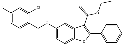 ethyl 5-((2-chloro-4-fluorobenzyl)oxy)-2-phenylbenzofuran-3-carboxylate Structural