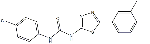 N-(4-chlorophenyl)-N'-[5-(3,4-dimethylphenyl)-1,3,4-thiadiazol-2-yl]urea Structural