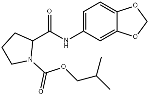 isobutyl 2-(benzo[d][1,3]dioxol-5-ylcarbamoyl)pyrrolidine-1-carboxylate Structural