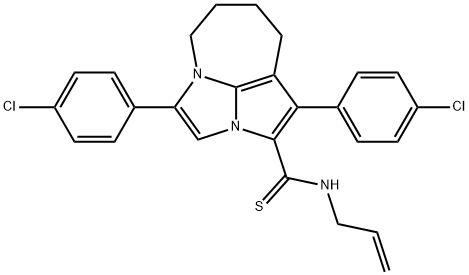 N-allyl-1,4-bis(4-chlorophenyl)-5,6,7,8-tetrahydro-2a,4a-diazacyclopenta[cd]azulene-2-carbothioamide Structural