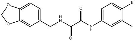 N-(1,3-benzodioxol-5-ylmethyl)-N'-(4-bromo-3-methylphenyl)ethanediamide Structural