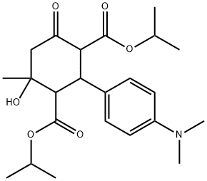 diisopropyl 2-[4-(dimethylamino)phenyl]-4-hydroxy-4-methyl-6-oxo-1,3-cyclohexanedicarboxylate Structural