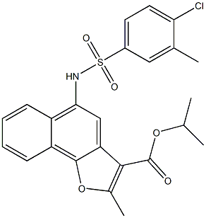 isopropyl 5-(4-chloro-3-methylphenylsulfonamido)-2-methylnaphtho[1,2-b]furan-3-carboxylate Structural