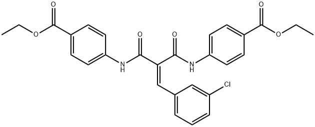 diethyl 4,4'-((2-(3-chlorobenzylidene)malonyl)bis(azanediyl))dibenzoate Structural
