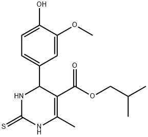 isobutyl 4-(4-hydroxy-3-methoxyphenyl)-6-methyl-2-thioxo-1,2,3,4-tetrahydropyrimidine-5-carboxylate Structural