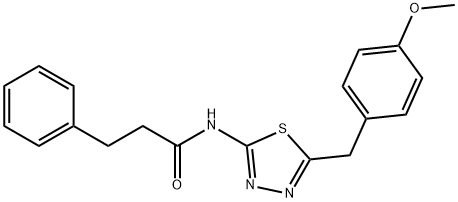 N-[5-(4-methoxybenzyl)-1,3,4-thiadiazol-2-yl]-3-phenylpropanamide Structural