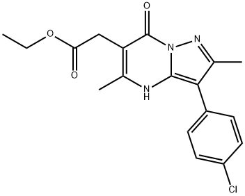 ethyl 2-(3-(4-chlorophenyl)-2,5-dimethyl-7-oxo-4,7-dihydropyrazolo[1,5-a]pyrimidin-6-yl)acetate Structural
