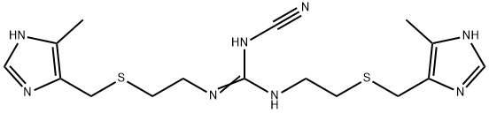 2-cyano-1,3-bis(2-(((5-methyl-1H-imidazol-4-yl)methyl)thio)ethyl)guanidine Structural