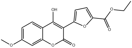 ethyl 5-(4-hydroxy-7-methoxy-2-oxo-2H-chromen-3-yl)furan-2-carboxylate Structural