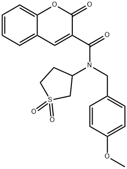 N-(1,1-dioxidotetrahydrothiophen-3-yl)-N-(4-methoxybenzyl)-2-oxo-2H-chromene-3-carboxamide Structural