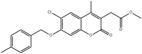 methyl 2-(6-chloro-4-methyl-7-((4-methylbenzyl)oxy)-2-oxo-2H-chromen-3-yl)acetate Structural