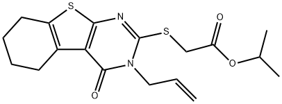 isopropyl 2-((3-allyl-4-oxo-3,4,5,6,7,8-hexahydrobenzo[4,5]thieno[2,3-d]pyrimidin-2-yl)thio)acetate Structural