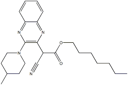 heptyl 2-cyano-2-(3-(4-methylpiperidin-1-yl)quinoxalin-2-yl)acetate Structural