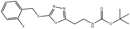 tert-butyl (2-(5-((2-fluorobenzyl)thio)-1,3,4-oxadiazol-2-yl)ethyl)carbamate Structural