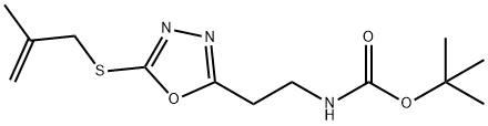 tert-butyl (2-(5-((2-methylallyl)thio)-1,3,4-oxadiazol-2-yl)ethyl)carbamate Structural