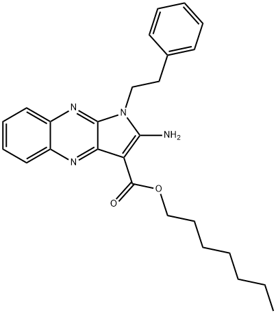 heptyl 2-amino-1-phenethyl-1H-pyrrolo[2,3-b]quinoxaline-3-carboxylate Structural