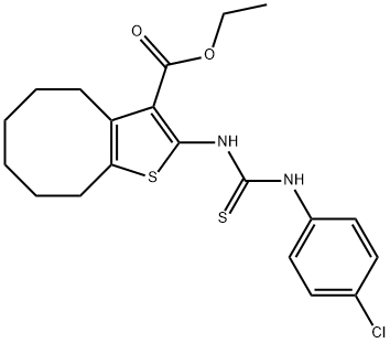 ethyl 2-(3-(4-chlorophenyl)thioureido)-4,5,6,7,8,9-hexahydrocycloocta[b]thiophene-3-carboxylate Structural