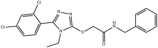 N-benzyl-2-{[5-(2,4-dichlorophenyl)-4-ethyl-4H-1,2,4-triazol-3-yl]sulfanyl}acetamide Structural