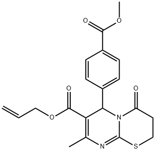 allyl 6-(4-(methoxycarbonyl)phenyl)-8-methyl-4-oxo-2,3,4,6-tetrahydropyrimido[2,1-b][1,3]thiazine-7-carboxylate Structural