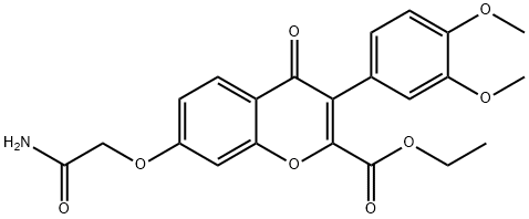 ethyl 7-(2-amino-2-oxoethoxy)-3-(3,4-dimethoxyphenyl)-4-oxo-4H-chromene-2-carboxylate Structural