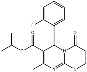 isopropyl 6-(2-fluorophenyl)-8-methyl-4-oxo-3,4-dihydro-2H,6H-pyrimido[2,1-b][1,3]thiazine-7-carboxylate Structural