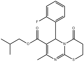 isobutyl 6-(2-fluorophenyl)-8-methyl-4-oxo-2,3,4,6-tetrahydropyrimido[2,1-b][1,3]thiazine-7-carboxylate Structural