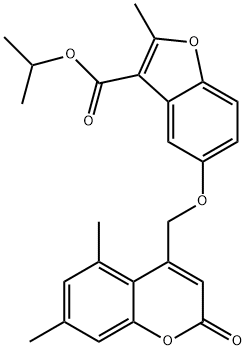 isopropyl 5-((5,7-dimethyl-2-oxo-2H-chromen-4-yl)methoxy)-2-methylbenzofuran-3-carboxylate Structural