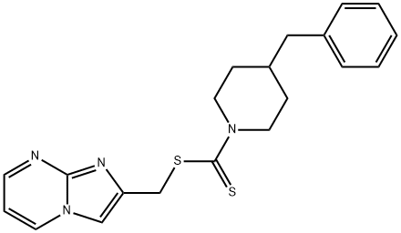 imidazo[1,2-a]pyrimidin-2-ylmethyl 4-benzylpiperidine-1-carbodithioate Structural