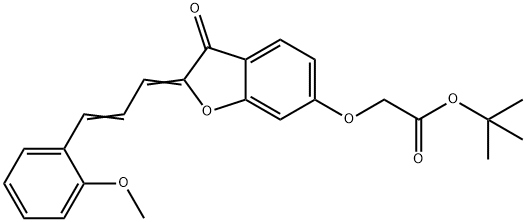 tert-butyl 2-(((Z)-2-((E)-3-(2-methoxyphenyl)allylidene)-3-oxo-2,3-dihydrobenzofuran-6-yl)oxy)acetate Structural