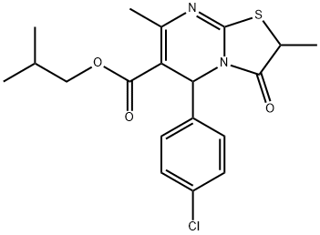 isobutyl 5-(4-chlorophenyl)-2,7-dimethyl-3-oxo-3,5-dihydro-2H-thiazolo[3,2-a]pyrimidine-6-carboxylate Structural