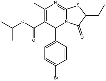 isopropyl 5-(4-bromophenyl)-2-ethyl-7-methyl-3-oxo-3,5-dihydro-2H-thiazolo[3,2-a]pyrimidine-6-carboxylate Structural