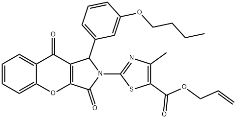 allyl 2-(1-(3-butoxyphenyl)-3,9-dioxochromeno[2,3-c]pyrrol-2(1H,3H,9H)-yl)-4-methylthiazole-5-carboxylate Structural