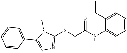 N-(2-ethylphenyl)-2-[(4-methyl-5-phenyl-4H-1,2,4-triazol-3-yl)sulfanyl]acetamide Structural