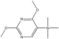 Pyrimidine, 2,4-dimethoxy-5-(trimethylsilyl)- Structural